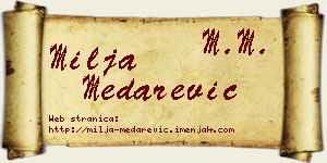 Milja Medarević vizit kartica